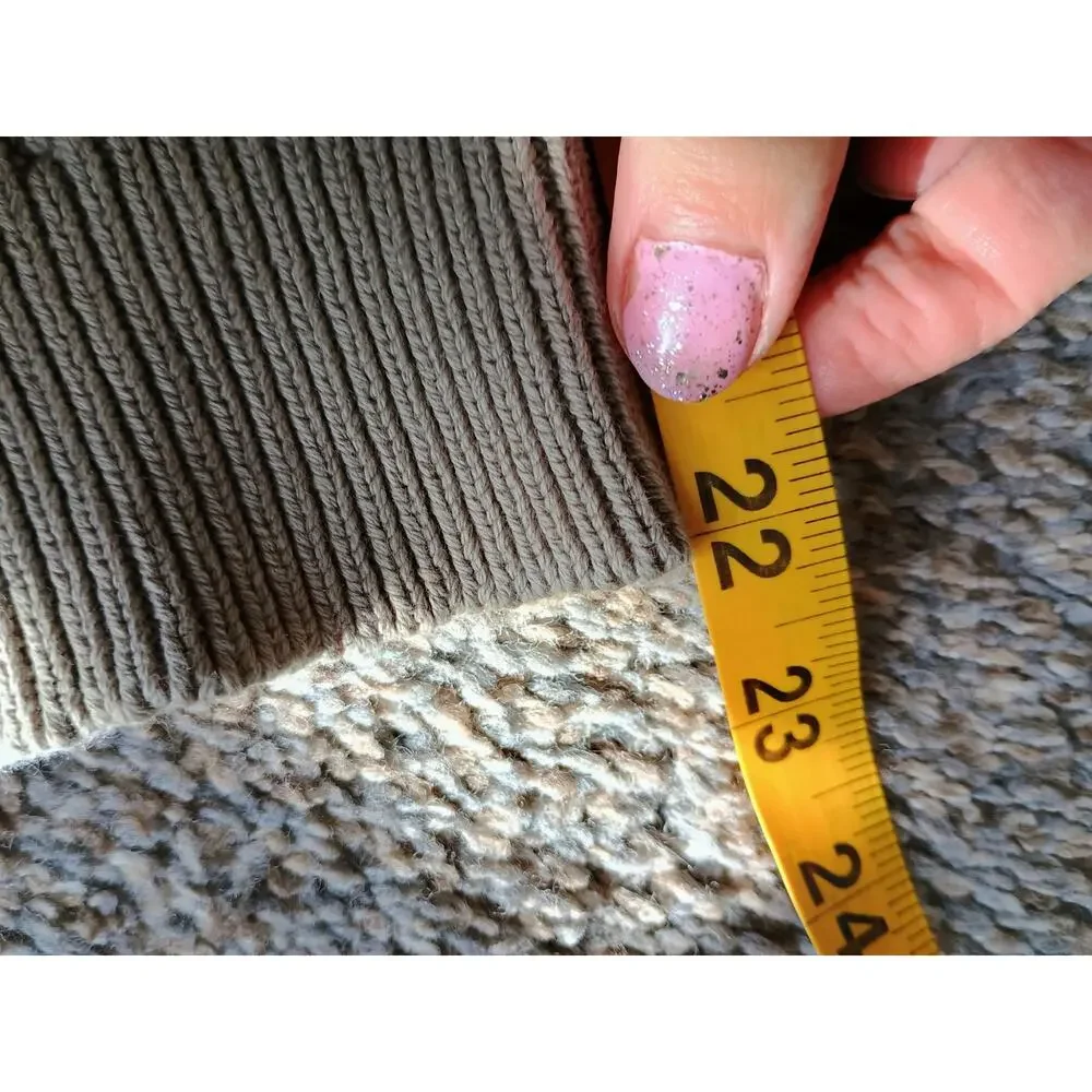 Vtg Shenandoah cotton cable knit crewneck sweater tan Brown M old money